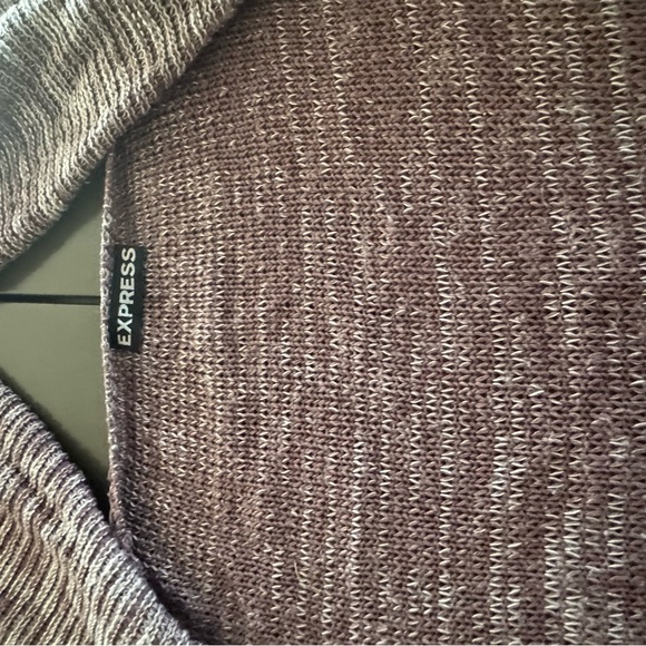 Express Women's Heathered Purple V-Neck Sweater - Picture 3 of 3